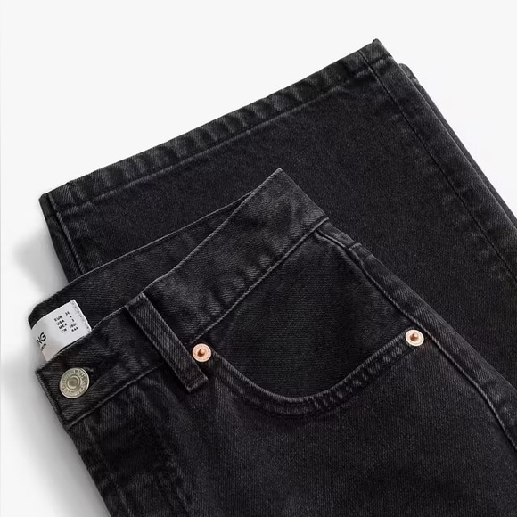 NWT! MANGO kaia jeans - straight leg, washed black - Picture 3 of 10